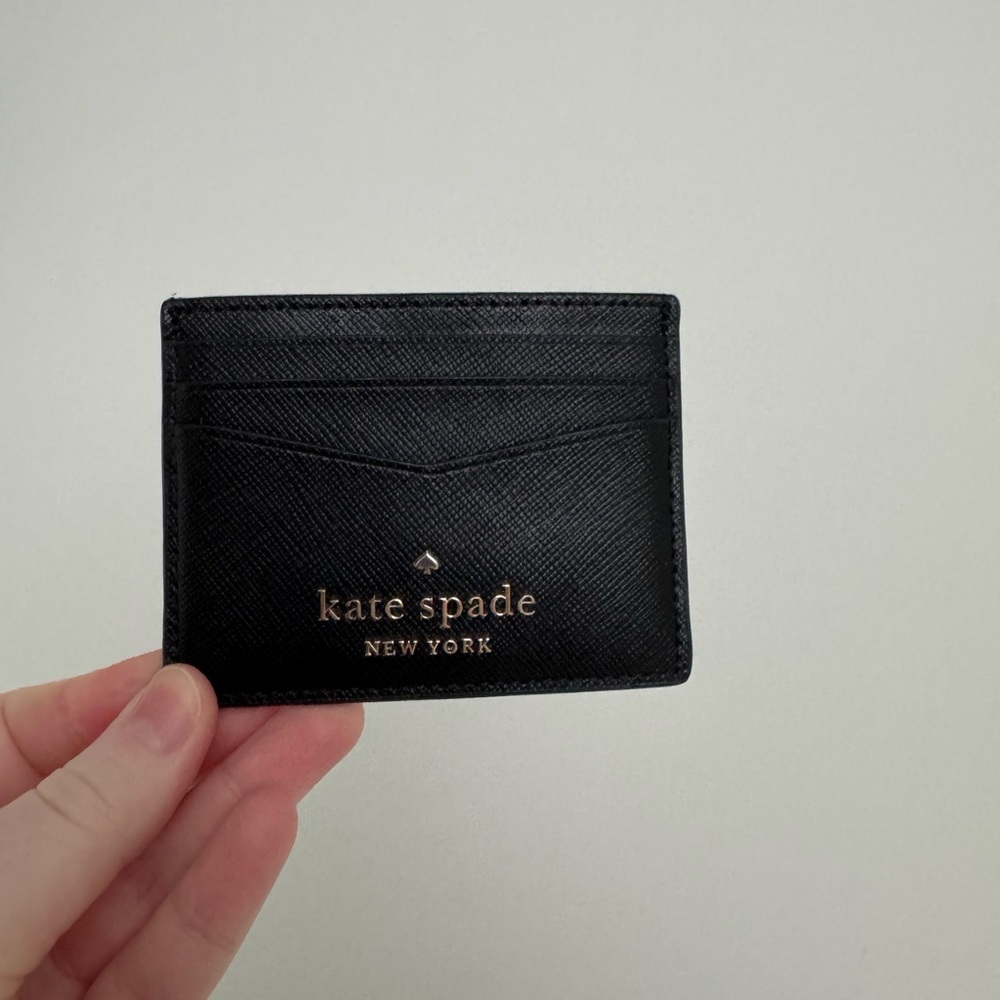 Kate Spade Staci Saffiano Leather Cardholder in Black